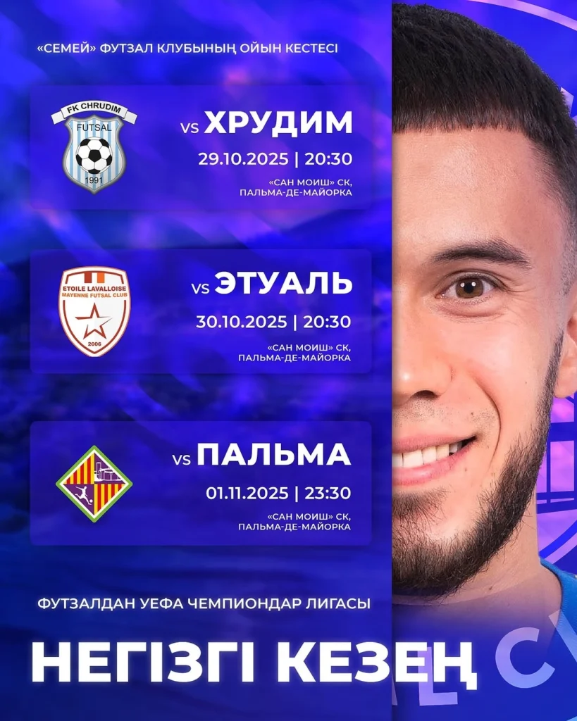 Иллюстрация — «Семей» объявил состав на старт Лиги чемпионов УЕФА по футзалу