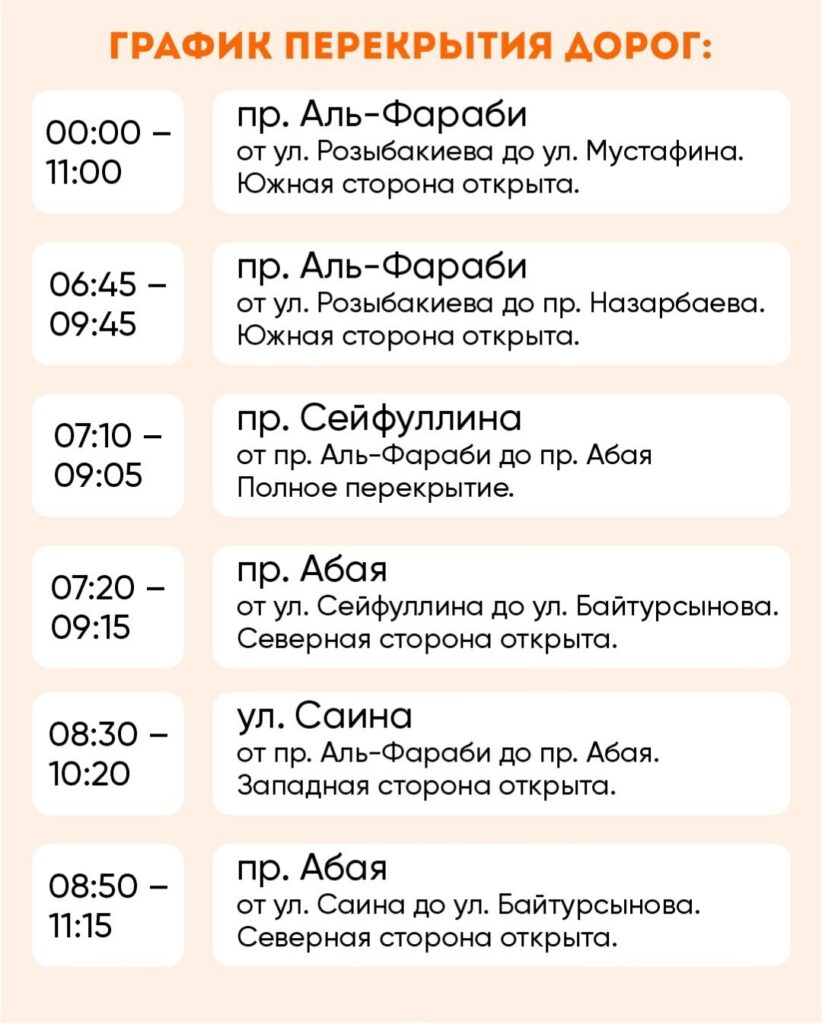 Иллюстрация — Какие дороги перекроют 19 апреля в Алматы из-за полумарафона